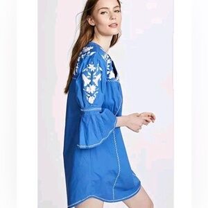 Joie bell sleeve embroidered dress